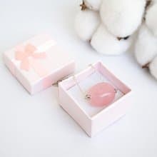 Madagascar Rose Quartz Necklace, 925 Silver, Libra Crystal, Mother's Day Gift