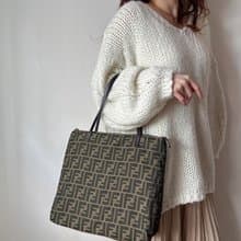 中古名牌Fendi FF 芬迪老花 托特包 Tote Bag 電腦包