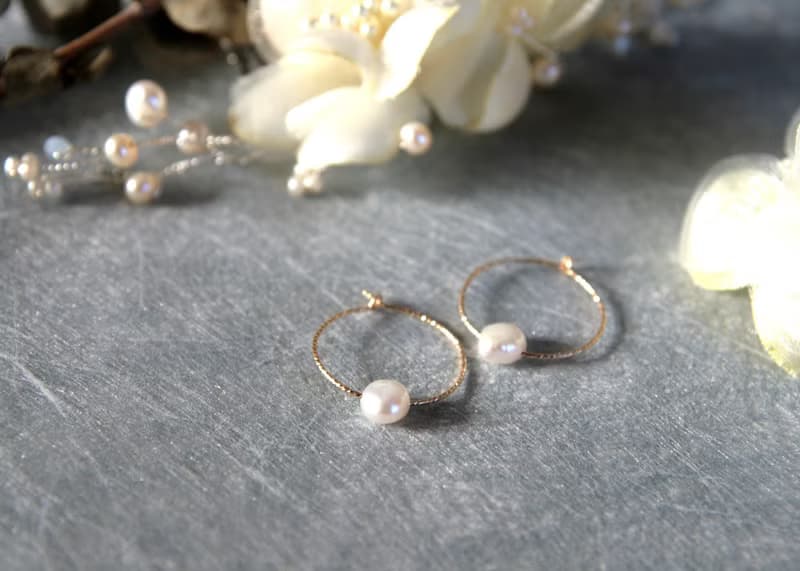 自在從容 珍珠耳環 閃亮圈圈 輕盈纖細