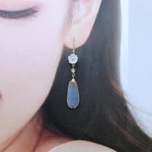 檸檬手作   瑪瑙花瓣耳環/美國14K包金防敏耳勾/可改耳夾