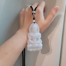 【親翠】天然翡翠 觀音的眼淚大度母項鍊 佛系 畢業禮物