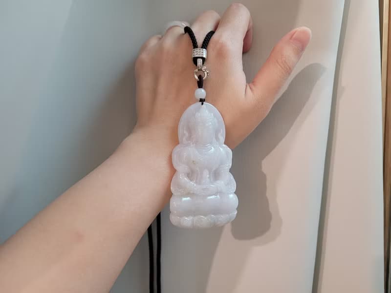 【親翠】天然翡翠 觀音的眼淚大度母項鍊 佛系 畢業禮物