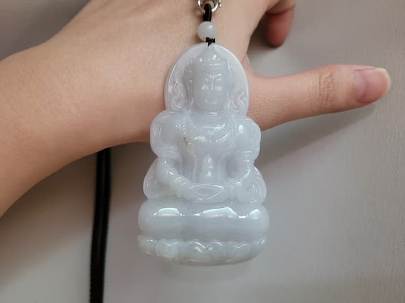 【親翠】天然翡翠 觀音的眼淚大度母項鍊 佛系 畢業禮物