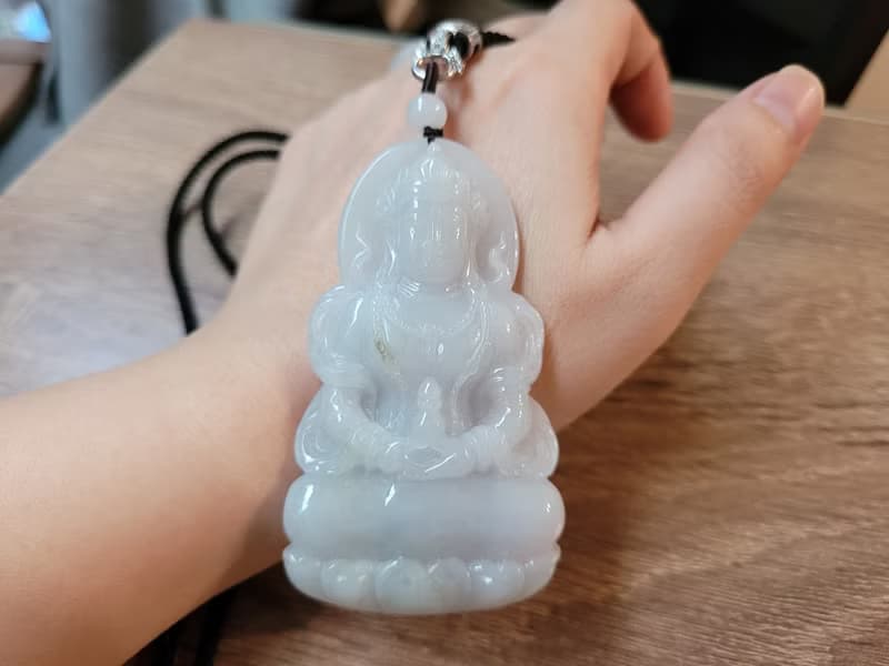 【親翠】天然翡翠 觀音的眼淚大度母項鍊 佛系 畢業禮物