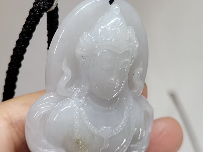 【親翠】天然翡翠 觀音的眼淚大度母項鍊 佛系 畢業禮物