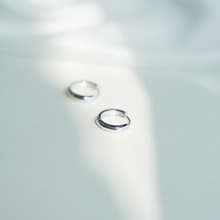 極簡加厚款 圓圈開合易扣耳環 925純銀鍍白k