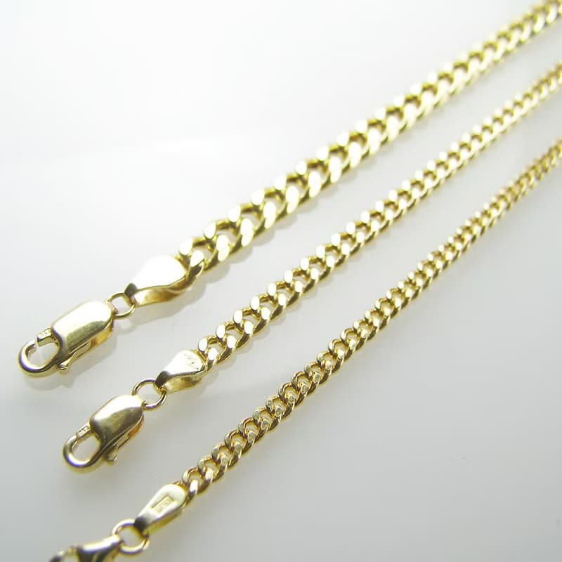 正18K (Au750) 18K黃K金 古巴鍊 項鍊  K2010
