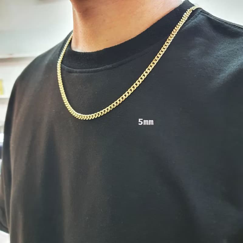 正18K (Au750) 18K黃K金 古巴鍊 項鍊  K2010