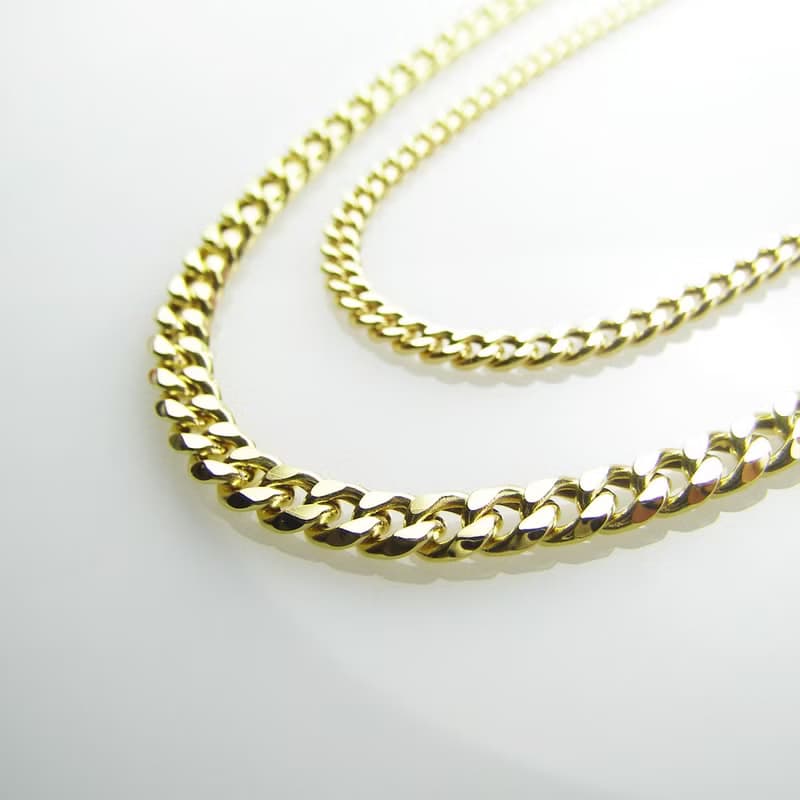 正18K (Au750) 18K黃K金 古巴鍊 項鍊  K2010