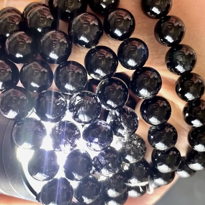 滿礦黑髮晶 || 防小人 事業運 招貴人 領導力 好運開運 水晶手鍊