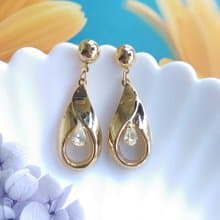 Vintage Jewelry 西洋古董飾品 金色調 復古優雅 針式耳環