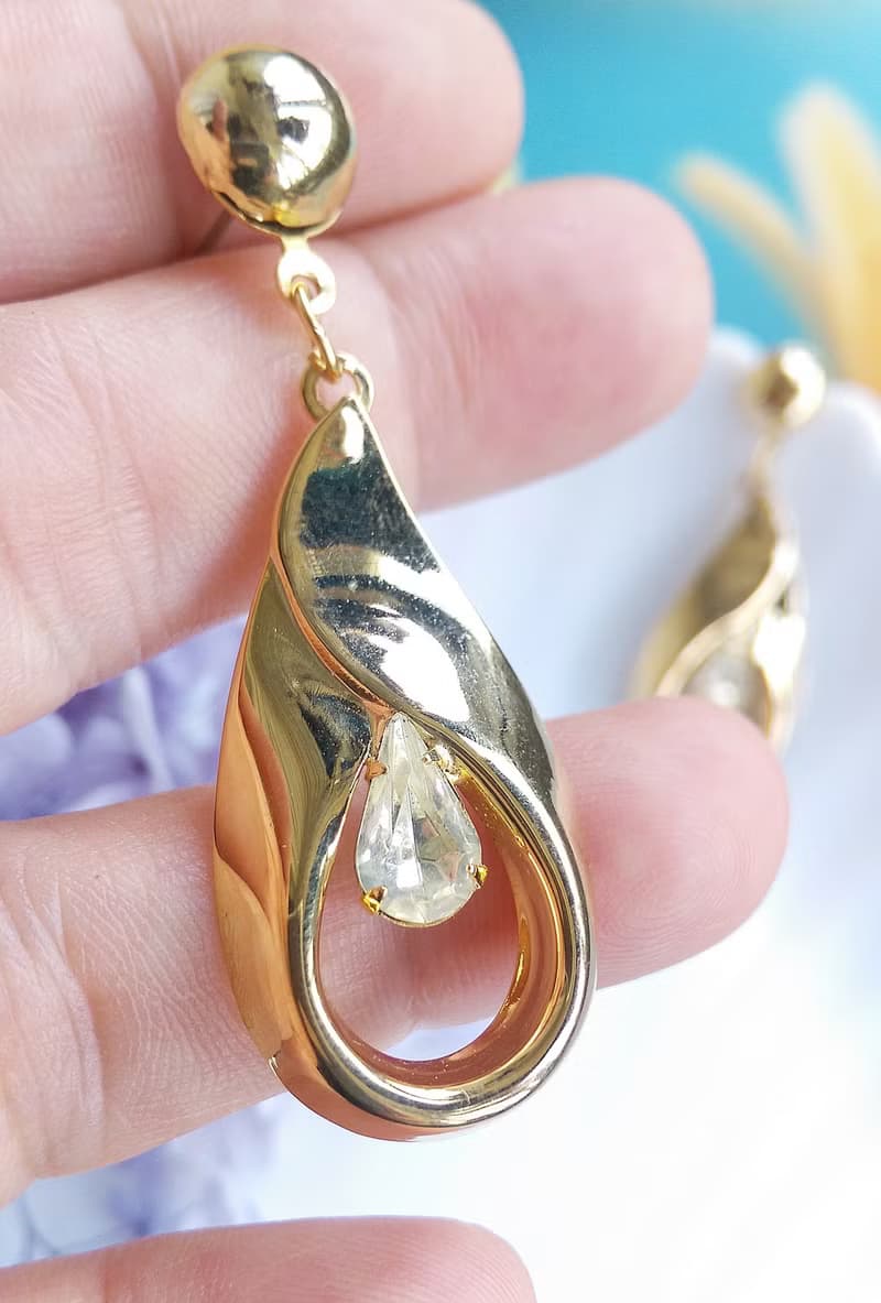 Vintage Jewelry 西洋古董飾品 金色調 復古優雅 針式耳環