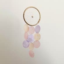 DIY-KIT| Ricotta Cheese(S)-Violet, Pink-Circle | Shell Wind Chime Mobil |#0-582