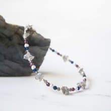 找它 / 永生花 - 月光石 紅石榴 藍尖晶 925銀手鍊 天然石 串珠