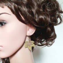 耳環 bronze color leather earrings for her Leather women's jewelry