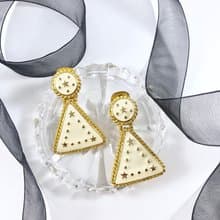 Vintage 70s Gold Stars Triangle Drop Earrings