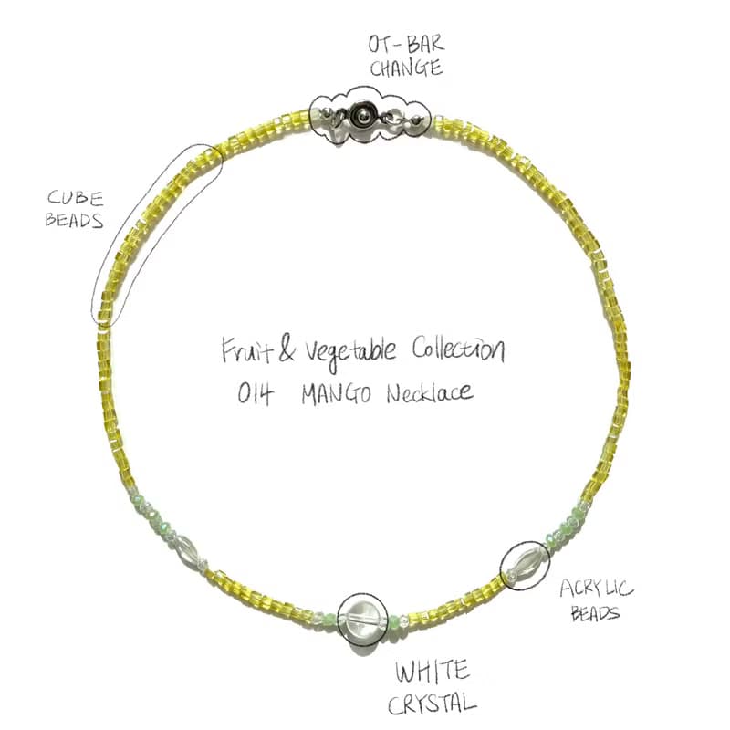 Fruit & Vegetable Collection - 014 Mango Crystal Necklace