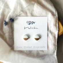 大人 ホワイト 美濃焼 タイル ピアス イヤリング ノンホールピアス シンプル 小ぶり 小さい 和モダン 和 白 美濃焼き 美濃焼タイル 美濃焼きタイル