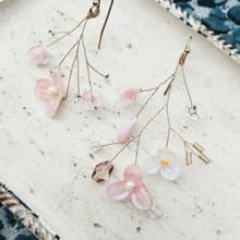 串珠 編織 不對襯花束耳環 春風泊香