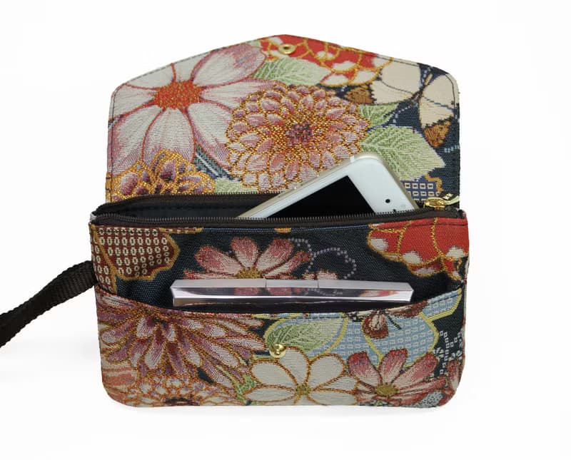 信封式手拿包  防潑水 平織緹花 賞夜菊