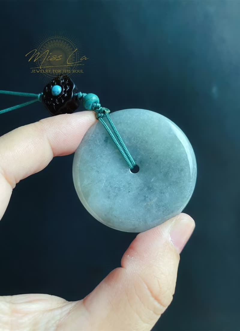 天然緬甸玉翡翠 烏雞 綠底 平安扣 黑檀木 綠松 包掛 手機掛 禮物