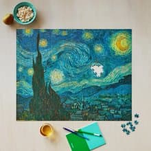 美國 MoMA 梵高星夜1000塊大型拼圖 世界名畫進口拼圖牆面裝飾