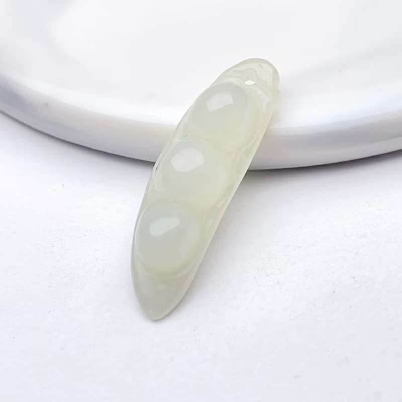 冰種翡翠福豆吊飾 | 天然緬甸玉翡翠A貨 | 送禮