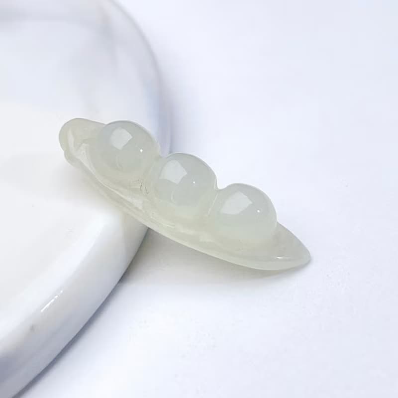 冰種翡翠福豆吊飾 | 天然緬甸玉翡翠A貨 | 送禮