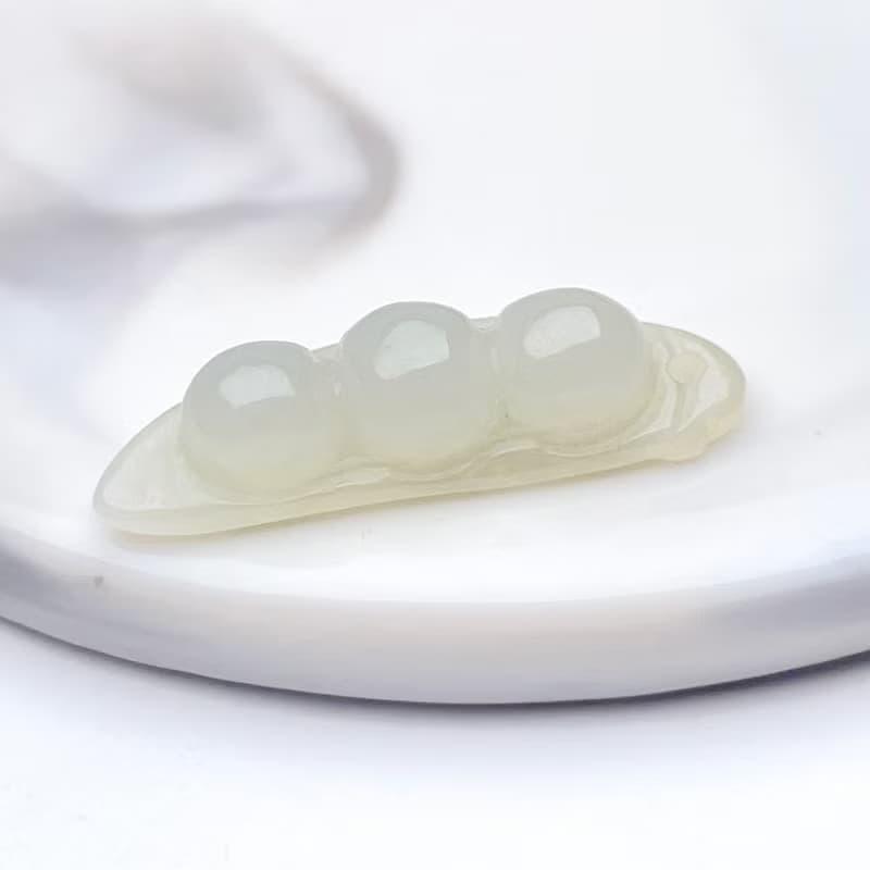 冰種翡翠福豆吊飾 | 天然緬甸玉翡翠A貨 | 送禮