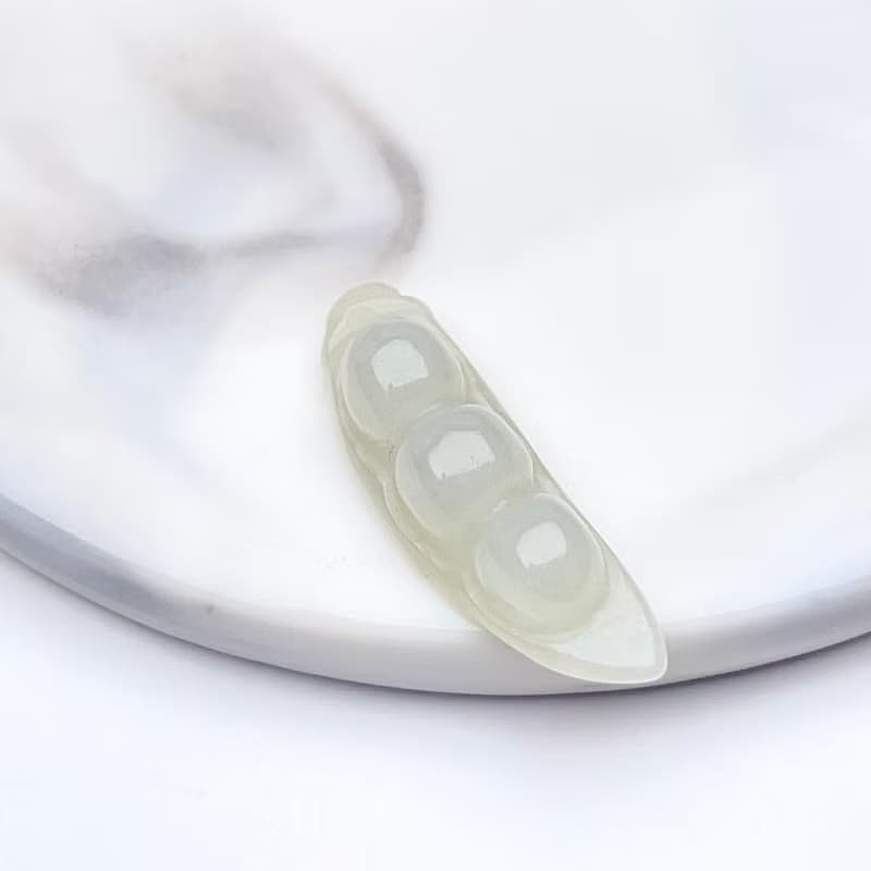 冰種翡翠福豆吊飾 | 天然緬甸玉翡翠A貨 | 送禮