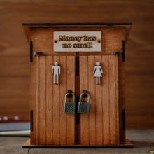 Personalized wooden piggy bank in a shape of a toilet Funny coin bank gift