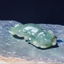 【招財神獸】冰種飄花翡翠戰神貔貅 | 天然緬甸玉翡翠A貨 | 送禮