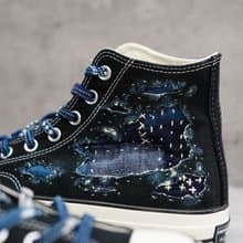 藍染拼布高筒Converse鞋