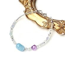 開運祈福貔貅系列多彩螢石x鑽石切面紫水晶x海藍寶貔貅純銀手鍊