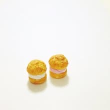 QQ泡芙耳環組(2個一組) (可改耳夾式) ((滿600隨機送神秘小禮物))
