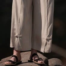 新中式極簡 中國風復古寬鬆喇叭褲