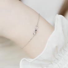 倫敦藍托帕石925純銀無限設計手鍊