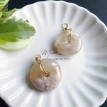 櫻花瑪瑙 厚庄 平安扣 透白小花 禮物 飾品 包掛 項鍊 生日