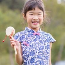 兒童旗袍 古風 冬季款 墨染青瓷