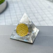 【月亮石+灰月亮石】奧根能量塔Orgonite (6cm/5cm/4cm)