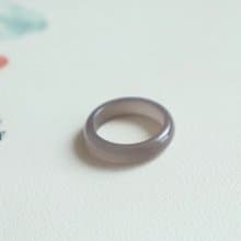 天然煙紫和田玉指環戒指 冰煙紫戒指 料子細膩油潤內徑約17mm