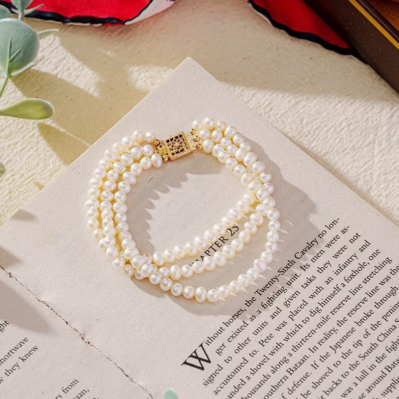 ENDRO ACC 皇家古典心蓮珍珠手鍊