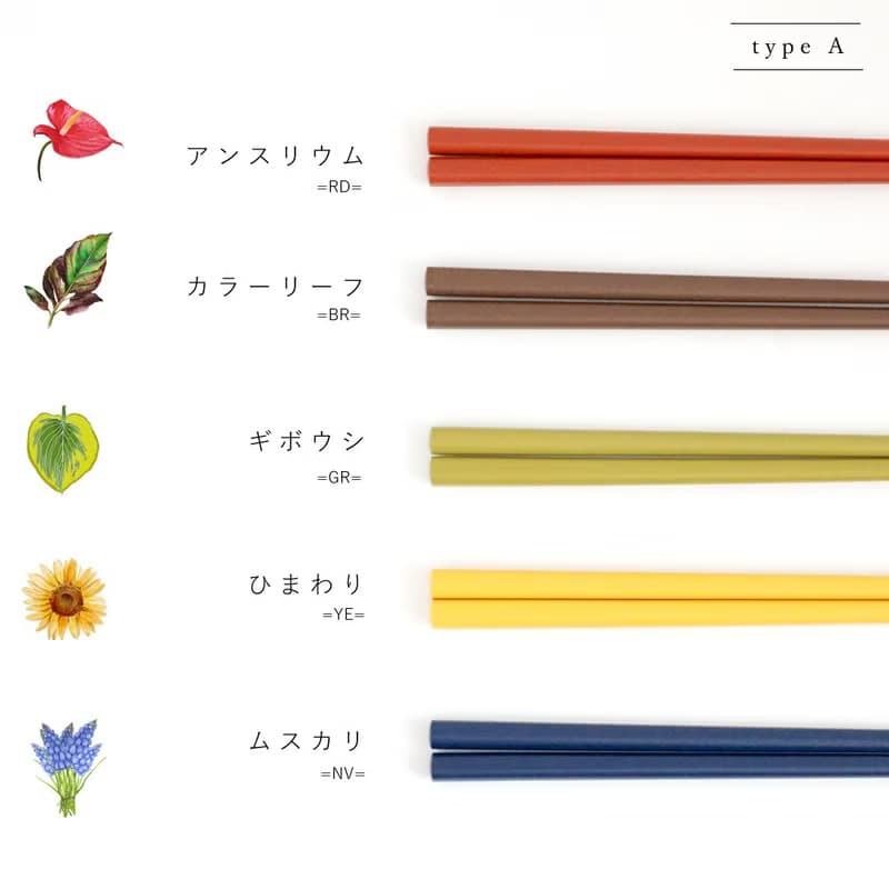 Garden Chopsticks 23cm with Clear Case Natural Wood Cutlery Gift Present Japan