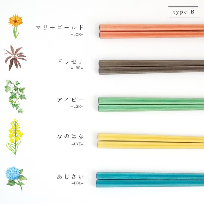 Garden Chopsticks 23cm with Clear Case Natural Wood Cutlery Gift Present Japan