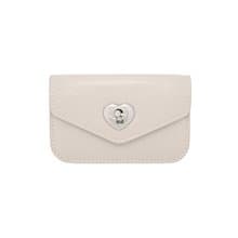 Heart Lock Compact Card Wallet warm gray