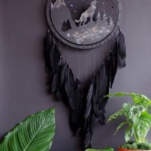 Handcrafted Wolf Spirit Dreamcatcher – Extra Large Wall Decor |  Ideal Gift