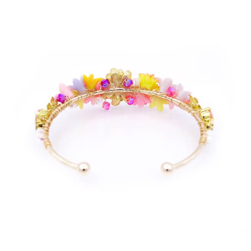 Zinnia : 百日草花束美人魚鍍金手鐲 - Pamycarie 手工製作飾品