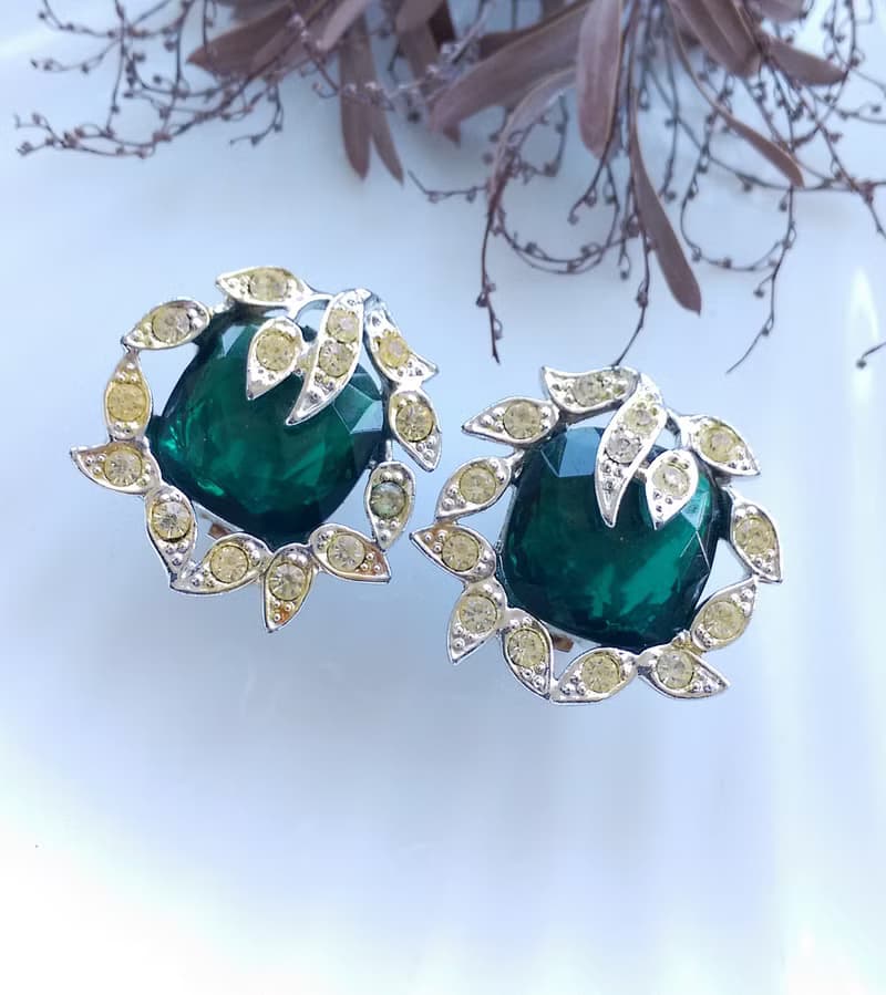 Vintage Jewelry  西洋古董飾品 SARAH COV Holiday lce 夾式耳環