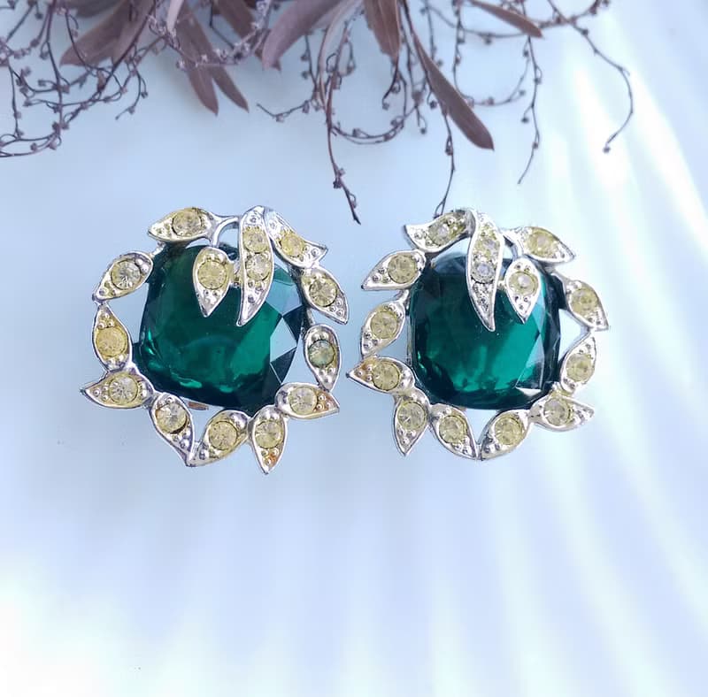 Vintage Jewelry  西洋古董飾品 SARAH COV Holiday lce 夾式耳環