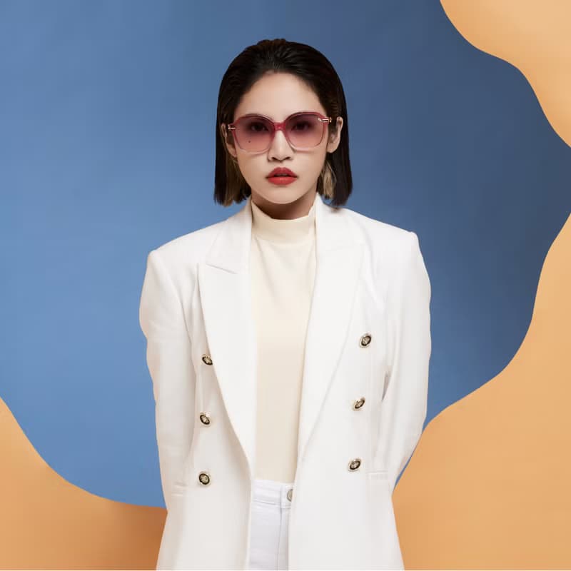 【快速出貨】時尚藝術太陽眼鏡 / 尼龍片墨鏡 |HAZEL漸進粉